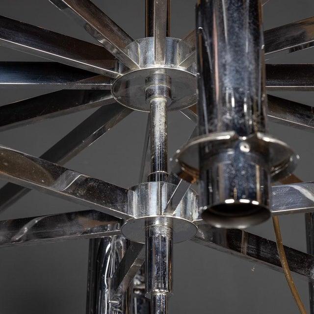 Crafted in Italy during the latter part of the 20th century, this chandelier embodies a unique and exquisite style. The...