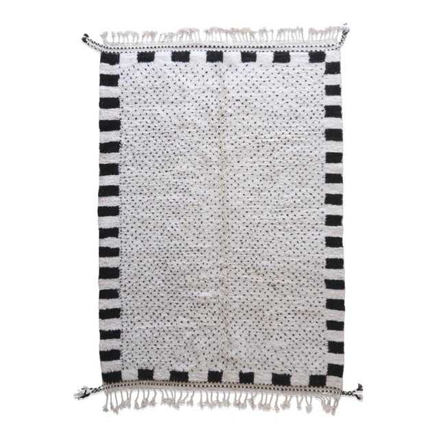 Beni Ourain Moroccan White Rug - 10.6 X 7.1 Ft For Sale