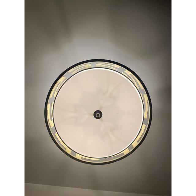 Greek Key Inspired Drum Light For Sale In New York - Image 6 of 6