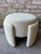 Vintage "wrap" pouf, France. This vintage ottoman has been newly reupholstered in a Cowtan & Tout off white textured...