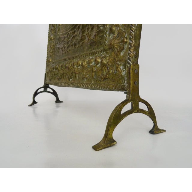 Vintage Brass Fire Screen with Sailboat Design, 1960s For Sale - Image 6 of 9