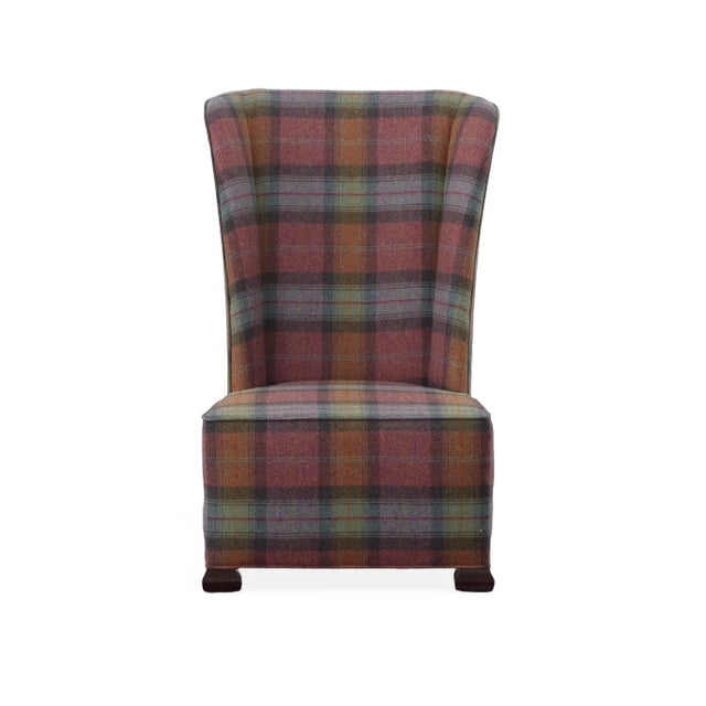 Traditional Century Furniture Thomas O’Brien Thompson Side Chair in Multicolor Wool Plaid Ae-11-2000 For Sale - Image 3 of 7