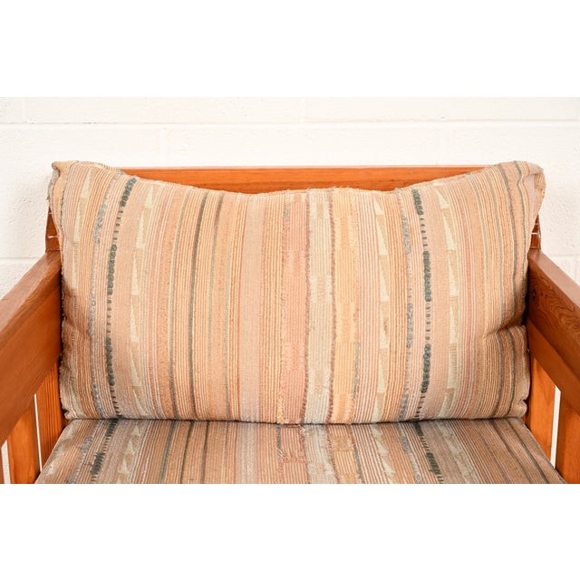 Mid-Century Modern Knotty Pine Lounge Chair With Southwest Upholstery, Circa 1960s For Sale In South Bend - Image 6 of 14