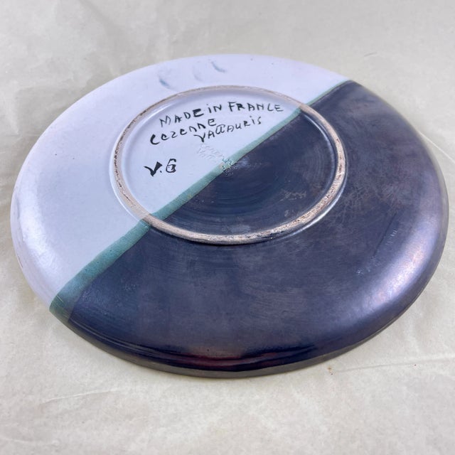 Mid-Century French Atelier Cérenne à Vallauris Hand Made Signed Tulip Plate For Sale In Philadelphia - Image 6 of 9