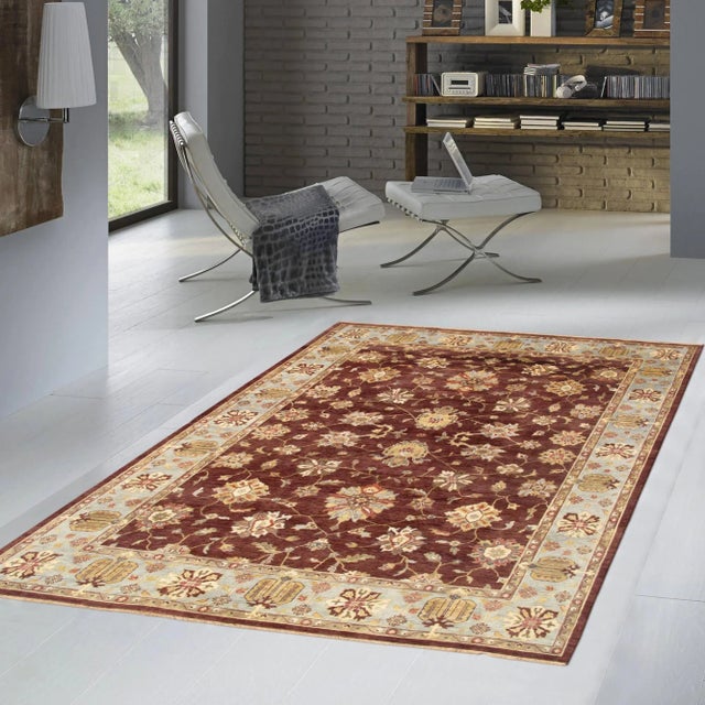 Pasargad Home Sultanabad Lamb's Wool Area Rug, 9' 0" X 11' 9", Brown For Sale In New York - Image 6 of 7