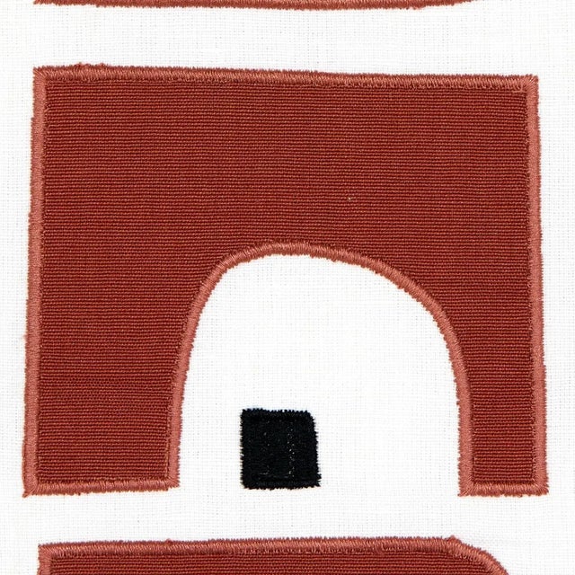 Abstract Schumacher X Hadiya Williams Den Applique Fabric in Clay For Sale - Image 3 of 5