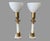 Vintage Alabaster & Bronze Table Lamps Neoclassical Marble Column Matching - a Pair For Sale - Image 4 of 9