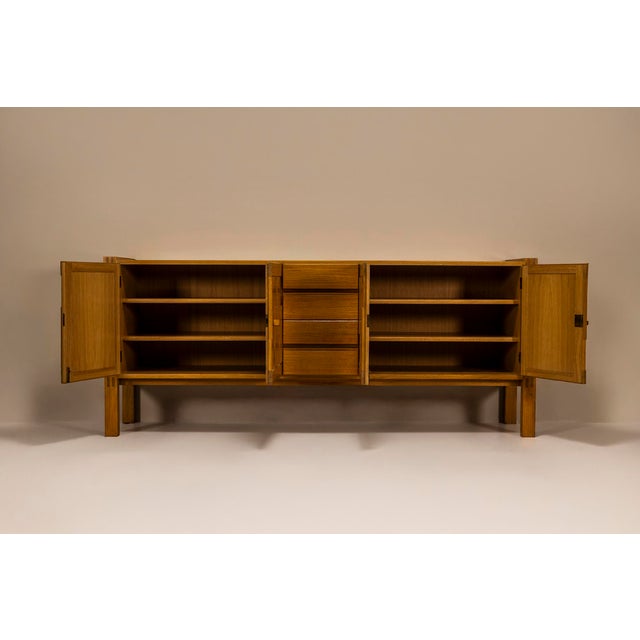 Brutalist Sideboard in Oak, 1980s For Sale - Image 6 of 12