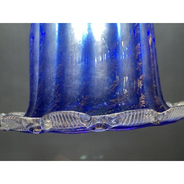 Murano Cobalt Blue Glass Pendant Light, Italy, 1980s For Sale - Image 6 of 13