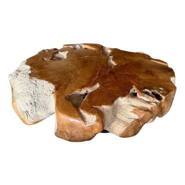 Andrianna Shamaris Sculptural Century Old Teak Wood Coffee Table For Sale
