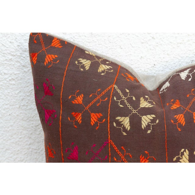 Nomadic Cross, Antique Phulkari Pillow Cover For Sale - Image 4 of 6