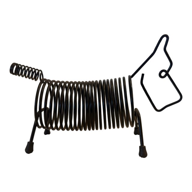 Vintage Wire Spring Scottie Dog Mail Organizer Black Terrier For Sale