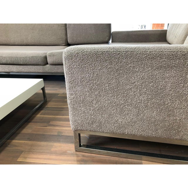 White Ligne Roset Styled Sectional Modern Sofa With Chrome Base For Sale - Image 8 of 13