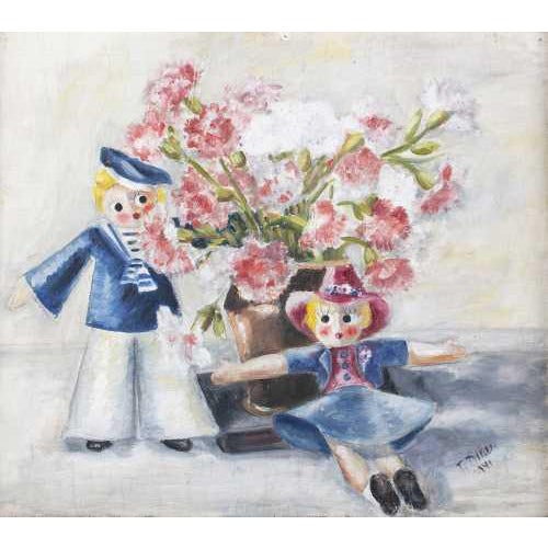 T Dinu, Still Life, Oil on Canvas Glued to Platex For Sale