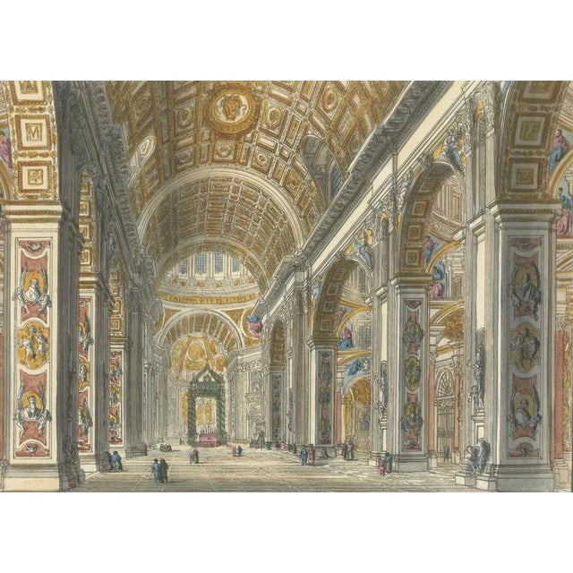 Interior of the Vatican Basilica, 1840s, Paper For Sale - Image 4 of 9
