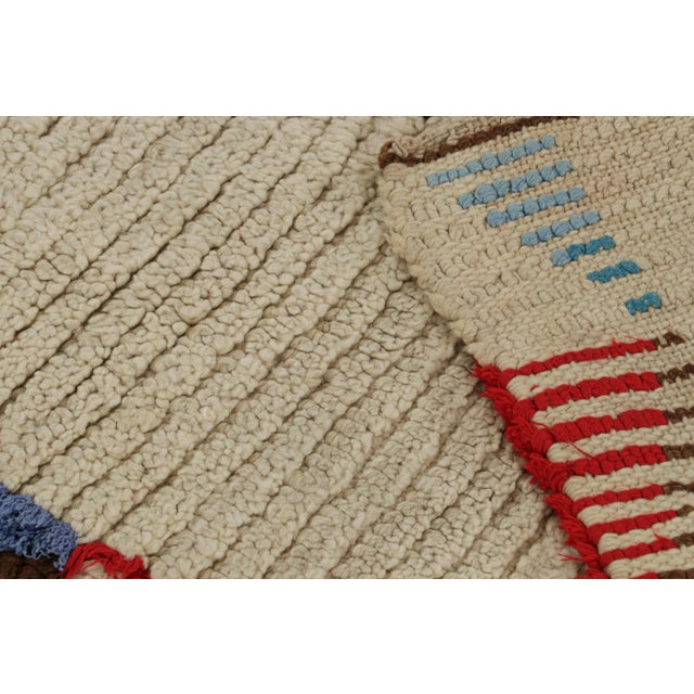 Textile 1950s Azilal Moroccan Rug in Beige With Red-Green Patterns by Rug & Kilim For Sale - Image 7 of 7