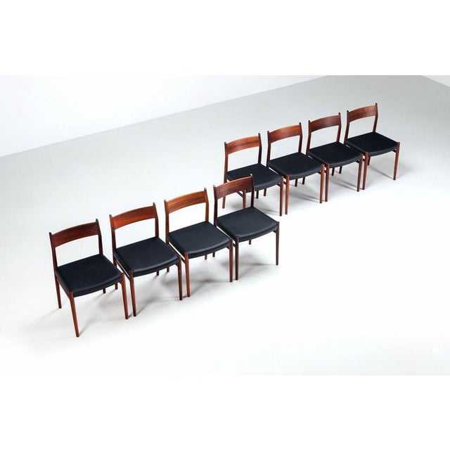Arne Vodder Model 418 Dining Chairs in Rosewood by Arne Vodder for Sibast Mobler, Denmark, 1960, Set of 8 For Sale - Image 4 of 17