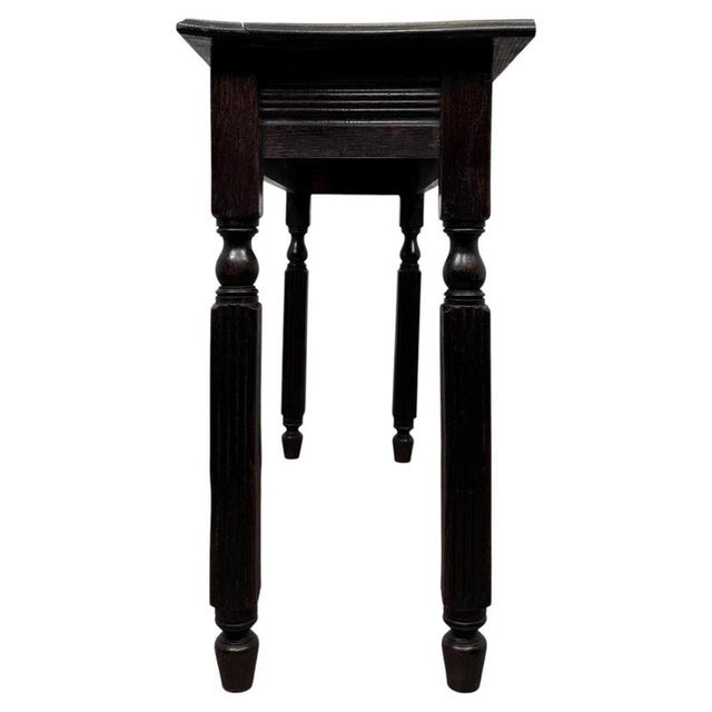 Wood Antique Edwardian Oak Side Table, 1910s For Sale - Image 7 of 10