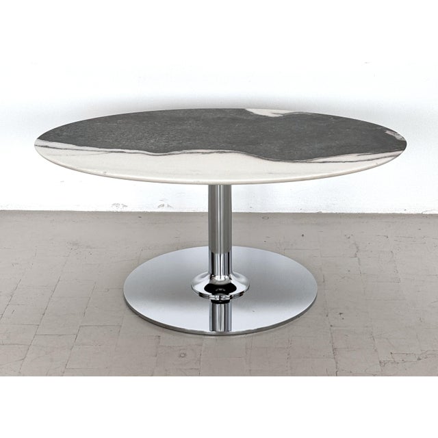 Italian Marble and Chrome Coffee Table, 1980s For Sale - Image 4 of 13