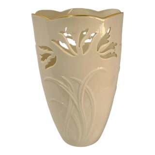 Vintage Lenox Pierced Embossed Tulip Vase For Sale
