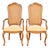 Thomasville French Provincial Louis XV Carved Walnut and Cane Back Armchairs, Pair For Sale