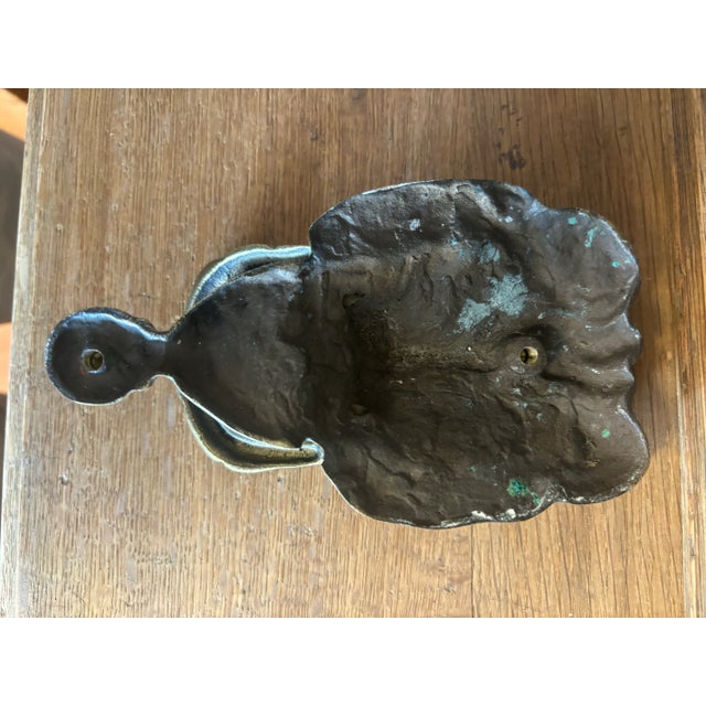 English Vintage English Brass Lion Head Door Knocker For Sale - Image 3 of 4
