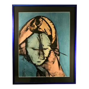 Mid-Century 1965 Watercolor and Ink Painting Signed by the Artist and Dated