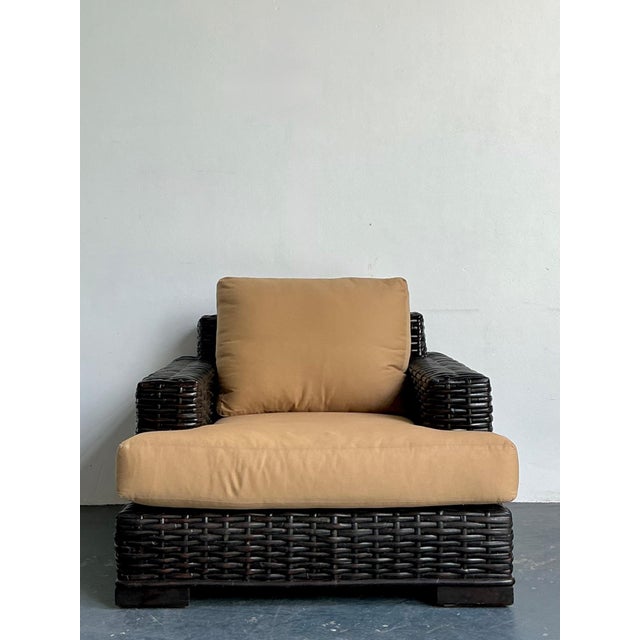 Vintage Ralph Lauren “Modern Organic” Woven Rattan Lounge Chair For Sale - Image 11 of 18