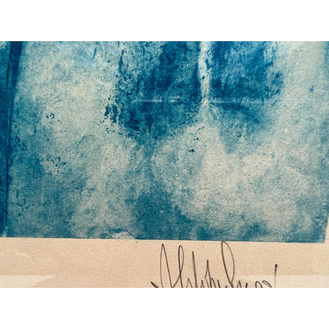 Vintage 1960s Expressionist Blue Nude Lithograph, Signed and Numbered For Sale In Los Angeles - Image 6 of 11
