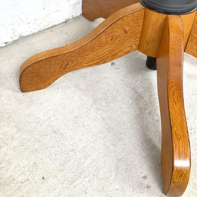 Vintage Scandinavian Modern Teak Adjustable Swivel Desk Chair With Sculptural Spindle Back For Sale In Philadelphia - Image 6 of 14