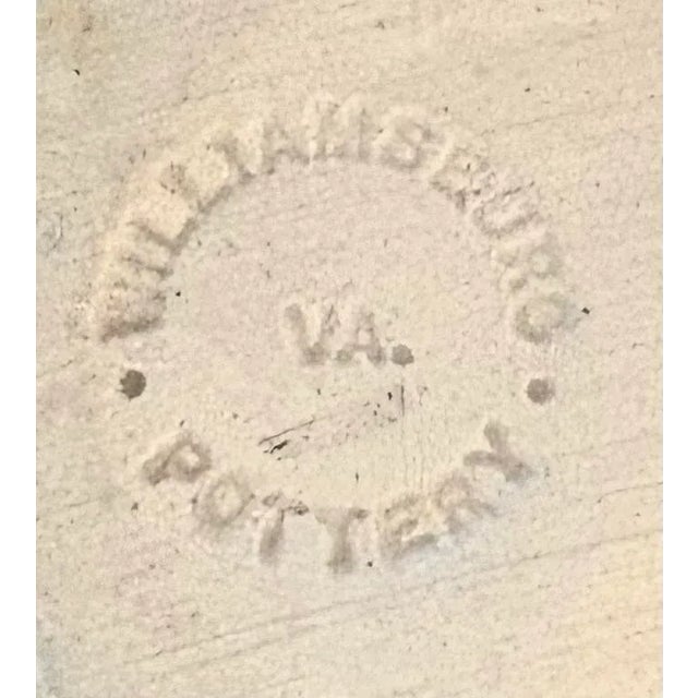 Late 20th Century Mid-Century Williamsburg Pottery Handmade Stoneware Mug With Blue Leaf Motif For Sale - Image 5 of 7