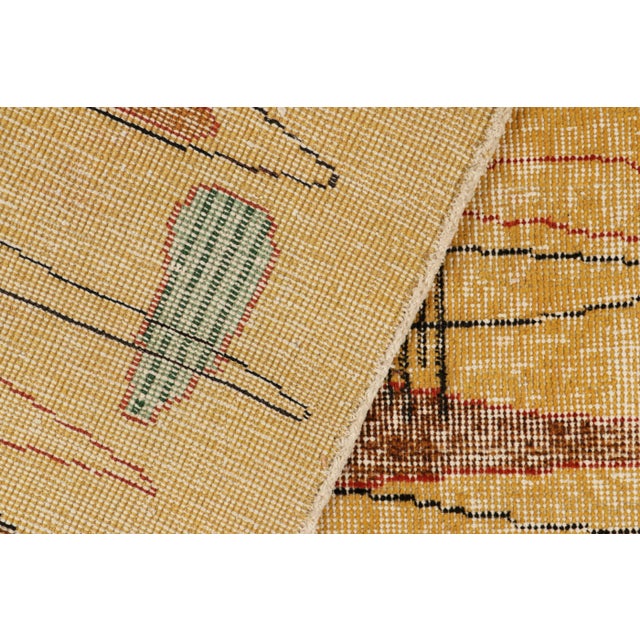 Textile Vintage Zeki Múren Deco Runner in Gold, With Colorful Pattern From Rug & Kilim For Sale - Image 7 of 7