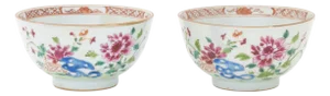 Chinese Export Famille Rose Porcelain Bowls, Pair