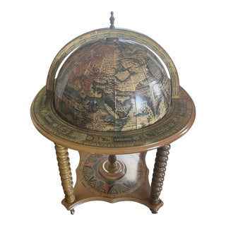 1960s Vintage Italian Bar Cart Globe For Sale