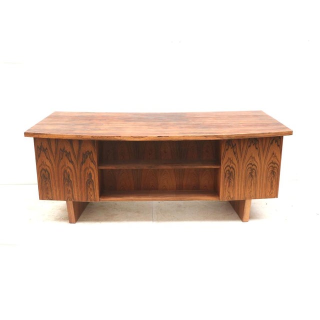 Large Rosewood Boomerang Desk, 1960s For Sale - Image 4 of 10
