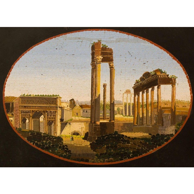 Antique Paperweight in Belgian Marble with Micromosaic Representing the Forum Romanum For Sale - Image 4 of 5