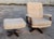 Mid-Century Modern Set of Mid-Century Swivel Armchair and Ottoman in Tweed and Wood, 1970 For Sale - Image 3 of 13