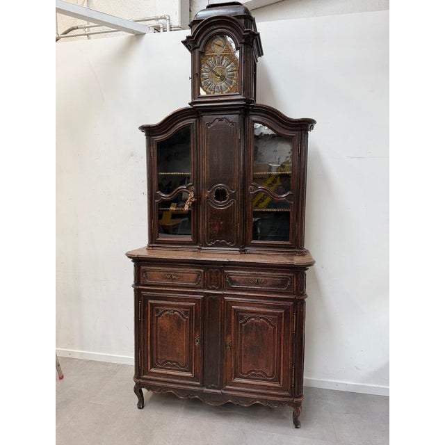 Antique French Cabinet with Clock For Sale - Image 9 of 10