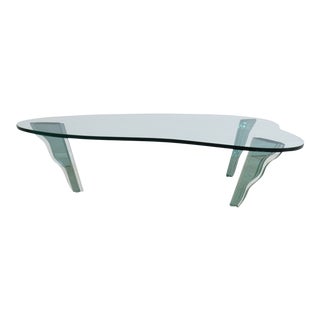 Vintage Contemporary Designer Glass Coffee Table For Sale