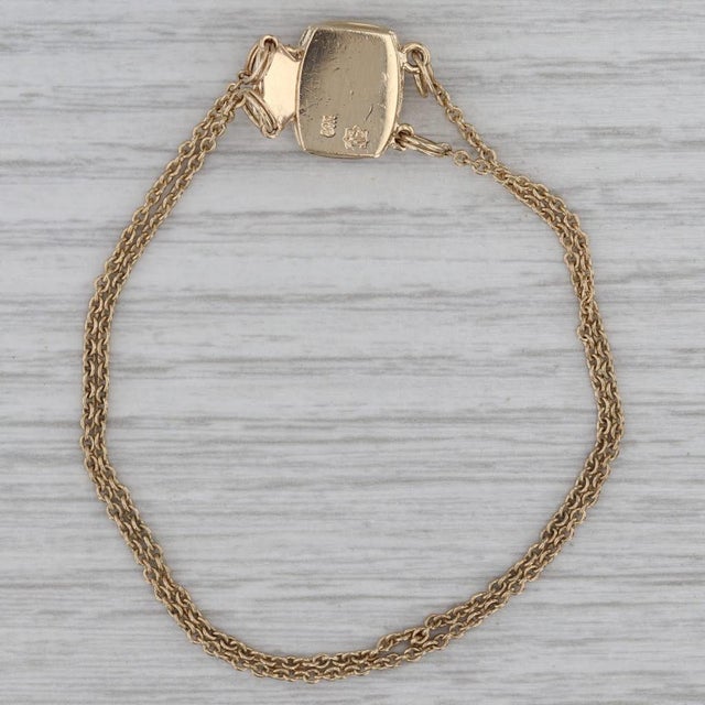 0.12ctw Sapphire Slide Charm Bracelet 14k Gold 6.5" Cable Chain Richard Glatter For Sale In Greensboro - Image 6 of 6