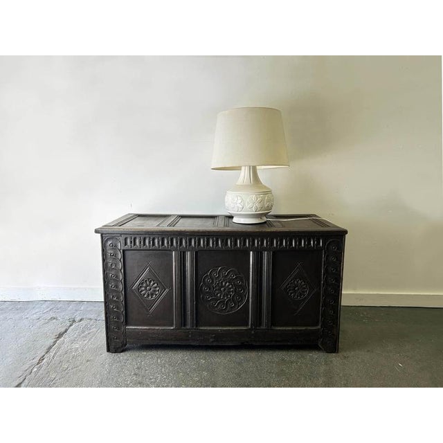 Antique Charles II Carved Oak Chest, 1660s For Sale - Image 10 of 10