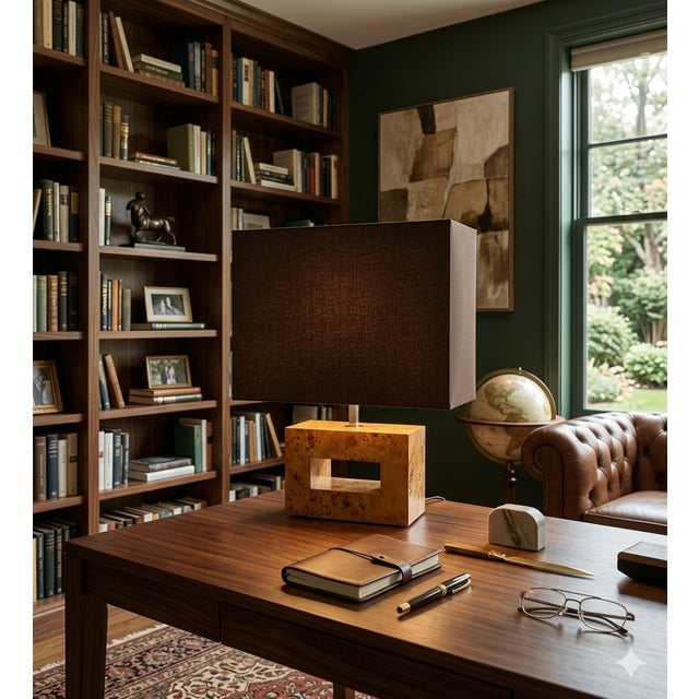 Table Lamp in Birch Burl, 1970s For Sale - Image 4 of 14