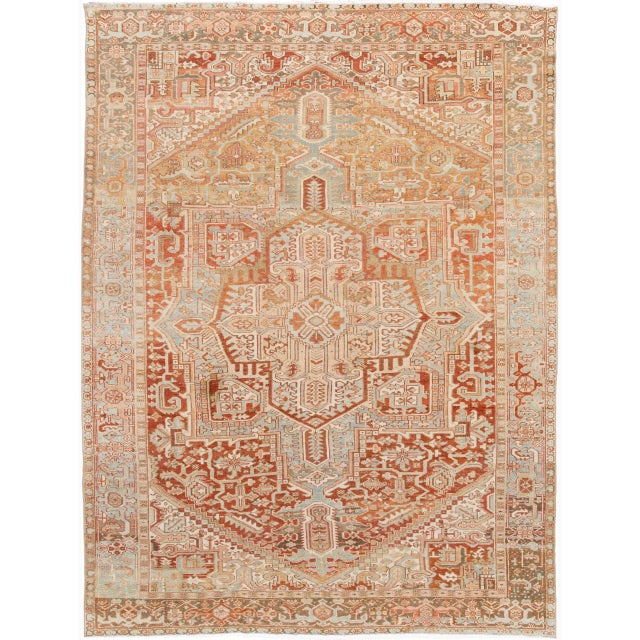 Vintage Persian Heriz Wool Rug For Sale - Image 13 of 13