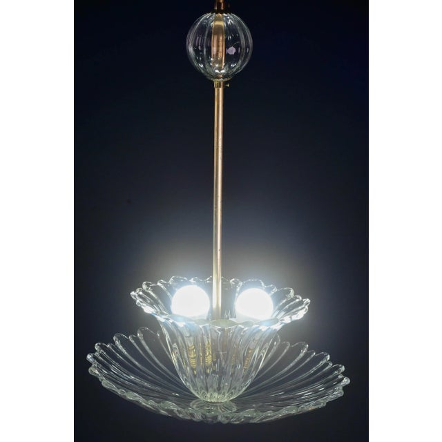 Elegant Art Decò Pendant Light Murano Glass by Barovier, 1950 For Sale - Image 10 of 14