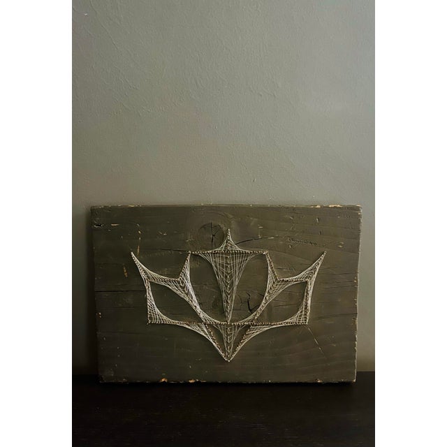 Wood Vintage 1970's String Art Signed Louie For Sale - Image 7 of 7