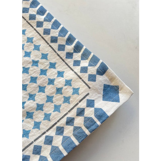 Casa Azul Blue Linen Tablecloth Large | Lizzet Frausto For Sale - Image 4 of 8