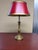 Neoclassical Solid Brass Table Lamp With Red Shade For Sale - Image 4 of 7