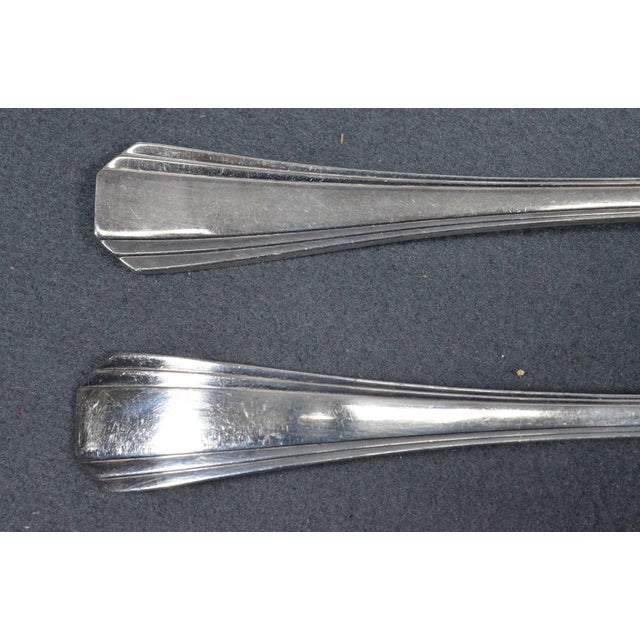 1920s Christofle Boréal Art Deco Silver-Plated Flatware Set by Luc Lanel - 37 Pieces with Case For Sale - Image 11 of 17