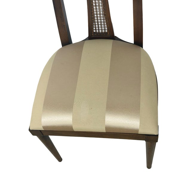 Pair of Vintage Mid-Century Modern High-Back Cane Dining Chairs, Stamped Denmark For Sale In Philadelphia - Image 6 of 18
