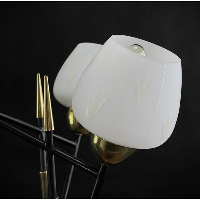 Mid-Century Sputnik Ceiling Lamp in the style of Maison Lunel, 1950s For Sale - Image 9 of 12